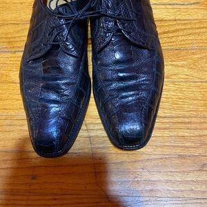Men's Black ostrich, Leather Dress Shoes